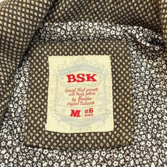 Bershka BSK Womans Double Breasted Size M Tweed Wool Brown Blazer Jacket in EUC - Picture 2 of 9